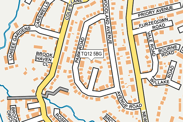 TQ12 5BG map - OS OpenMap – Local (Ordnance Survey) TQ12 5BG map - OS OpenMap – Local (Ordnance Survey)