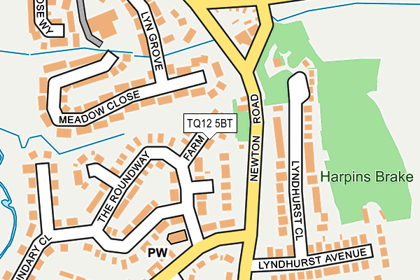 TQ12 5BT map - OS OpenMap – Local (Ordnance Survey) TQ12 5BT map - OS OpenMap – Local (Ordnance Survey)