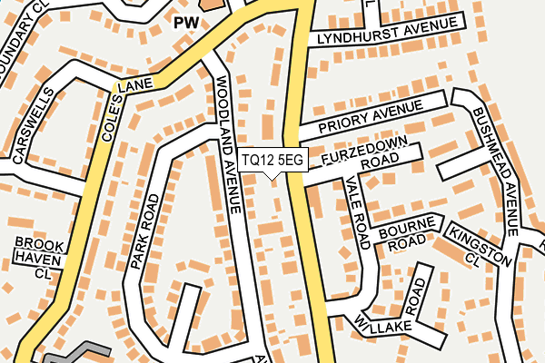 TQ12 5EG map - OS OpenMap – Local (Ordnance Survey) TQ12 5EG map - OS OpenMap – Local (Ordnance Survey)