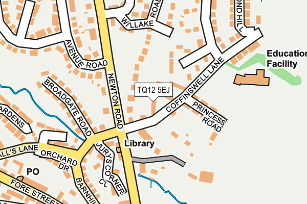 TQ12 5EJ map - OS OpenMap – Local (Ordnance Survey) TQ12 5EJ map - OS OpenMap – Local (Ordnance Survey)