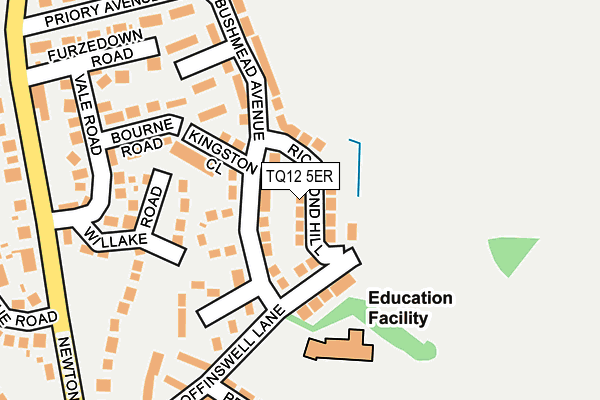 TQ12 5ER map - OS OpenMap – Local (Ordnance Survey) TQ12 5ER map - OS OpenMap – Local (Ordnance Survey)