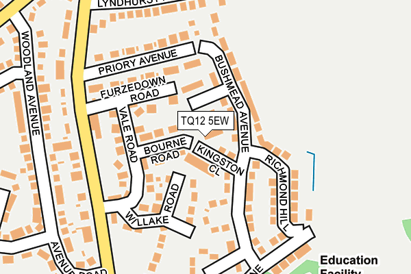 TQ12 5EW map - OS OpenMap – Local (Ordnance Survey)