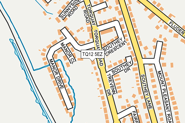 TQ12 5EZ map - OS OpenMap – Local (Ordnance Survey) TQ12 5EZ map - OS OpenMap – Local (Ordnance Survey)