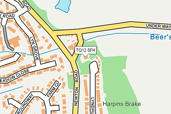 TQ12 5FH map - OS OpenMap – Local (Ordnance Survey) TQ12 5FH map - OS OpenMap – Local (Ordnance Survey)