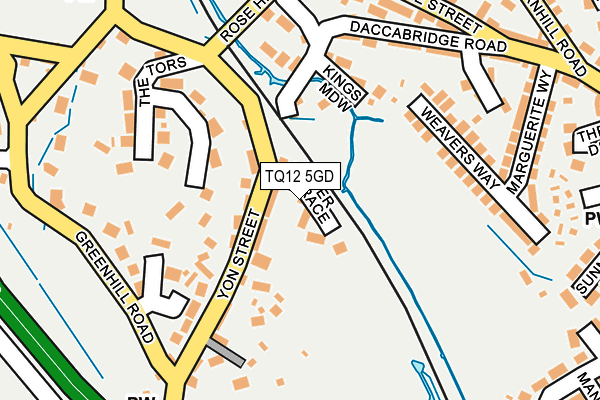 TQ12 5GD map - OS OpenMap – Local (Ordnance Survey) TQ12 5GD map - OS OpenMap – Local (Ordnance Survey)