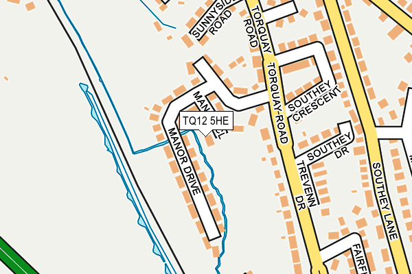 TQ12 5HE map - OS OpenMap – Local (Ordnance Survey) TQ12 5HE map - OS OpenMap – Local (Ordnance Survey)