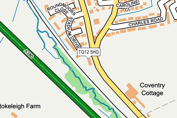 TQ12 5HG map - OS OpenMap – Local (Ordnance Survey) TQ12 5HG map - OS OpenMap – Local (Ordnance Survey)