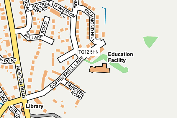 TQ12 5HN map - OS OpenMap – Local (Ordnance Survey) TQ12 5HN map - OS OpenMap – Local (Ordnance Survey)