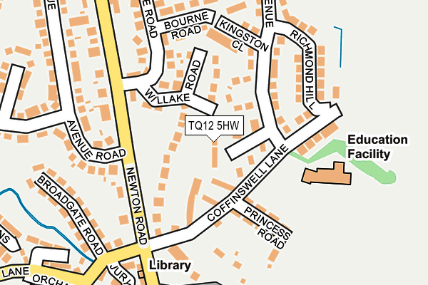 TQ12 5HW map - OS OpenMap – Local (Ordnance Survey) TQ12 5HW map - OS OpenMap – Local (Ordnance Survey)