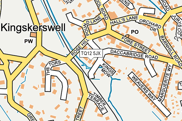 TQ12 5JX map - OS OpenMap – Local (Ordnance Survey) TQ12 5JX map - OS OpenMap – Local (Ordnance Survey)