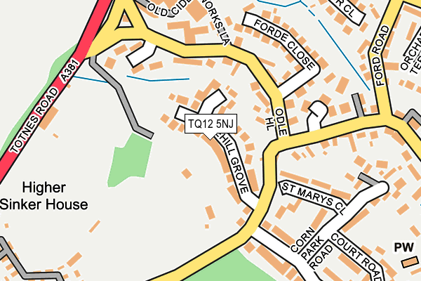TQ12 5NJ map - OS OpenMap – Local (Ordnance Survey) TQ12 5NJ map - OS OpenMap – Local (Ordnance Survey)