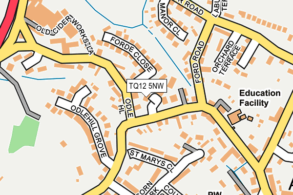 TQ12 5NW map - OS OpenMap – Local (Ordnance Survey) TQ12 5NW map - OS OpenMap – Local (Ordnance Survey)