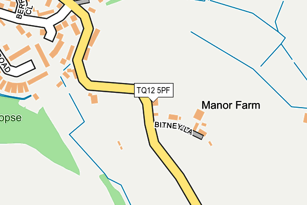TQ12 5PF map - OS OpenMap – Local (Ordnance Survey)