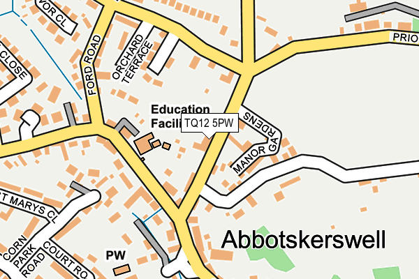 TQ12 5PW map - OS OpenMap – Local (Ordnance Survey) TQ12 5PW map - OS OpenMap – Local (Ordnance Survey)