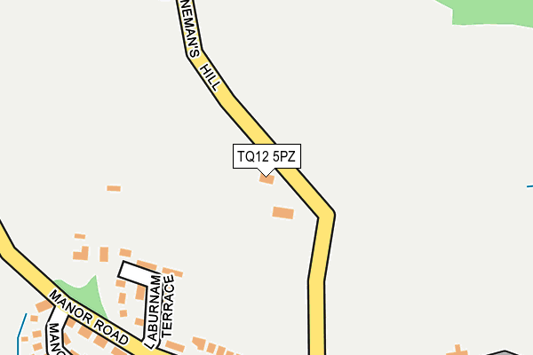 TQ12 5PZ map - OS OpenMap – Local (Ordnance Survey) TQ12 5PZ map - OS OpenMap – Local (Ordnance Survey)