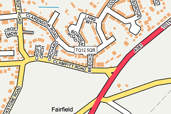 TQ12 5QR map - OS OpenMap – Local (Ordnance Survey) TQ12 5QR map - OS OpenMap – Local (Ordnance Survey)