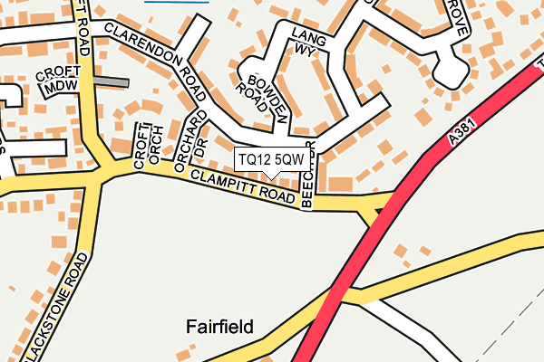 TQ12 5QW map - OS OpenMap – Local (Ordnance Survey)