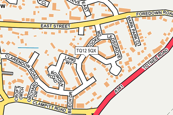 TQ12 5QX map - OS OpenMap – Local (Ordnance Survey) TQ12 5QX map - OS OpenMap – Local (Ordnance Survey)