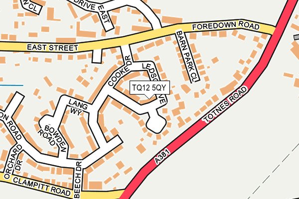 TQ12 5QY map - OS OpenMap – Local (Ordnance Survey) TQ12 5QY map - OS OpenMap – Local (Ordnance Survey)