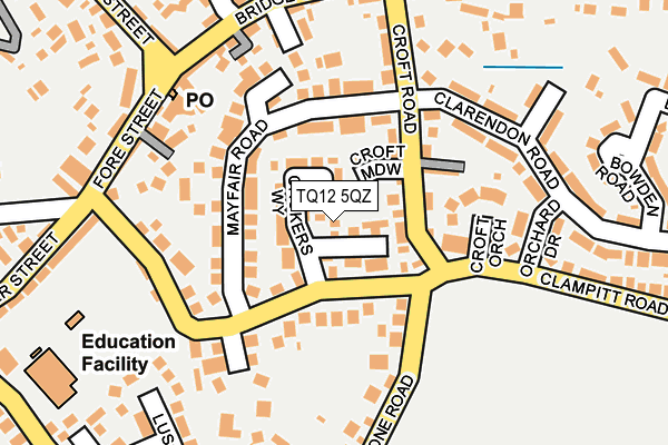 TQ12 5QZ map - OS OpenMap – Local (Ordnance Survey) TQ12 5QZ map - OS OpenMap – Local (Ordnance Survey)