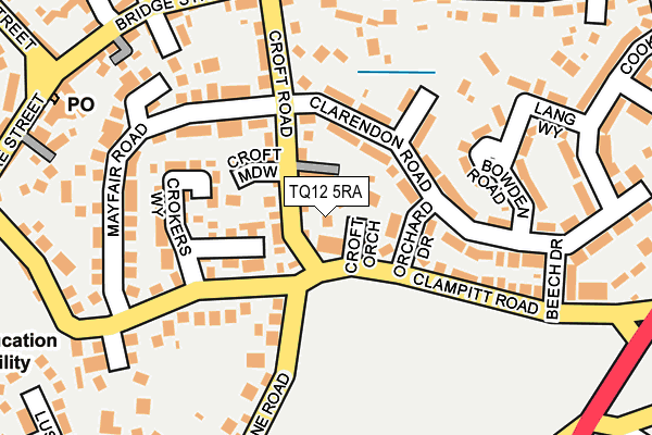 TQ12 5RA map - OS OpenMap – Local (Ordnance Survey) TQ12 5RA map - OS OpenMap – Local (Ordnance Survey)