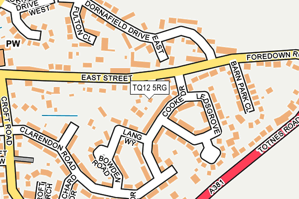 TQ12 5RG map - OS OpenMap – Local (Ordnance Survey) TQ12 5RG map - OS OpenMap – Local (Ordnance Survey)