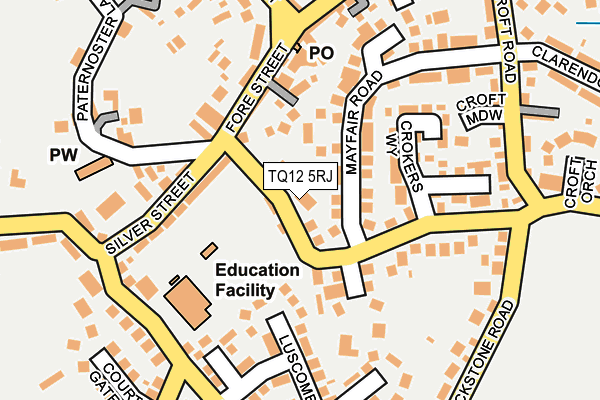TQ12 5RJ map - OS OpenMap – Local (Ordnance Survey) TQ12 5RJ map - OS OpenMap – Local (Ordnance Survey)