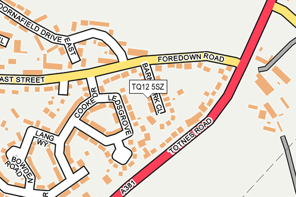TQ12 5SZ map - OS OpenMap – Local (Ordnance Survey) TQ12 5SZ map - OS OpenMap – Local (Ordnance Survey)