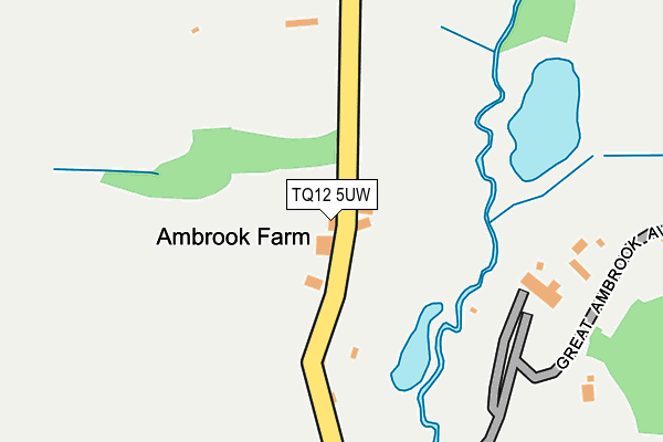 TQ12 5UW map - OS OpenMap – Local (Ordnance Survey)
