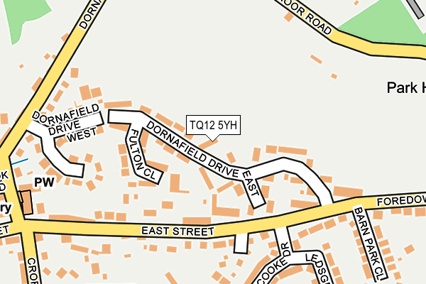 TQ12 5YH map - OS OpenMap – Local (Ordnance Survey) TQ12 5YH map - OS OpenMap – Local (Ordnance Survey)