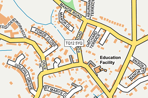 TQ12 5YQ map - OS OpenMap – Local (Ordnance Survey) TQ12 5YQ map - OS OpenMap – Local (Ordnance Survey)