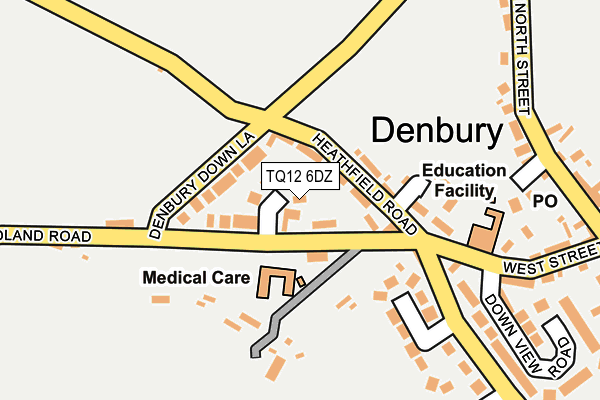 TQ12 6DZ map - OS OpenMap – Local (Ordnance Survey)