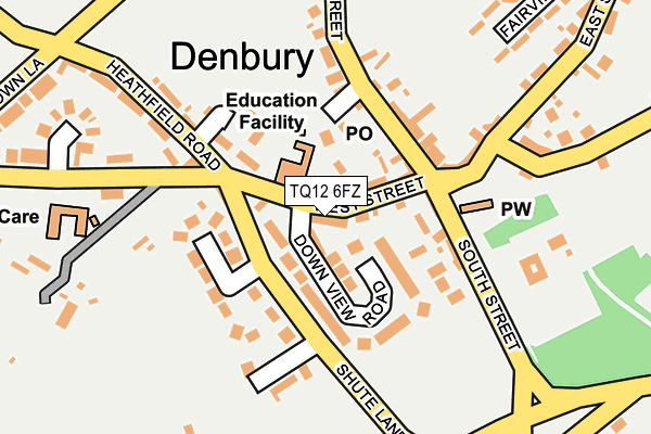 TQ12 6FZ map - OS OpenMap – Local (Ordnance Survey) TQ12 6FZ map - OS OpenMap – Local (Ordnance Survey)