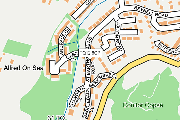 TQ12 6GP map - OS OpenMap – Local (Ordnance Survey) TQ12 6GP map - OS OpenMap – Local (Ordnance Survey)