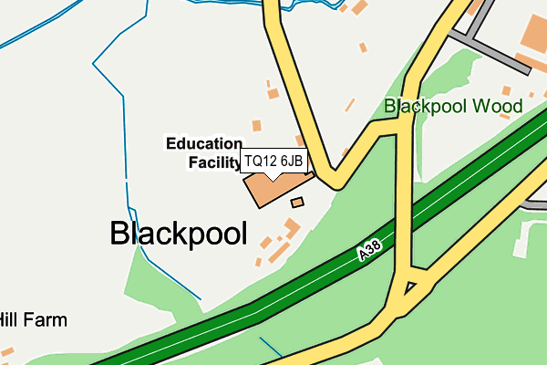 TQ12 6JB map - OS OpenMap – Local (Ordnance Survey) TQ12 6JB map - OS OpenMap – Local (Ordnance Survey)