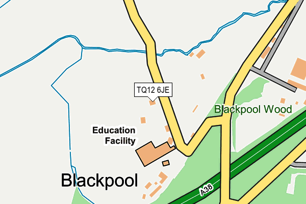TQ12 6JE map - OS OpenMap – Local (Ordnance Survey) TQ12 6JE map - OS OpenMap – Local (Ordnance Survey)