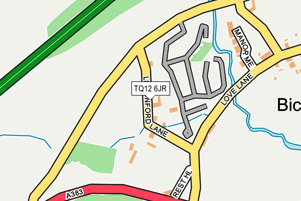 TQ12 6JR map - OS OpenMap – Local (Ordnance Survey) TQ12 6JR map - OS OpenMap – Local (Ordnance Survey)