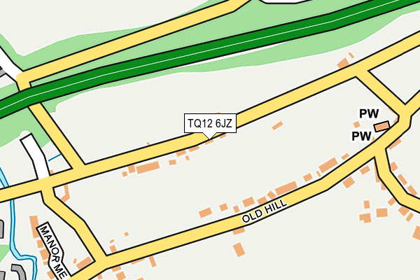 TQ12 6JZ map - OS OpenMap – Local (Ordnance Survey) TQ12 6JZ map - OS OpenMap – Local (Ordnance Survey)