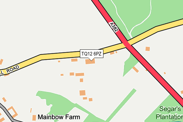 TQ12 6PZ map - OS OpenMap – Local (Ordnance Survey)