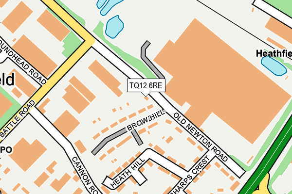 TQ12 6RE map - OS OpenMap – Local (Ordnance Survey) TQ12 6RE map - OS OpenMap – Local (Ordnance Survey)