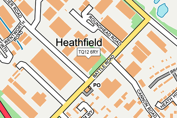 TQ12 6RY map - OS OpenMap – Local (Ordnance Survey)