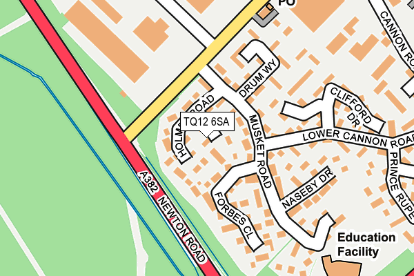 TQ12 6SA map - OS OpenMap – Local (Ordnance Survey) TQ12 6SA map - OS OpenMap – Local (Ordnance Survey)