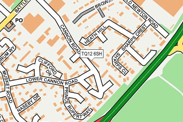 TQ12 6SH map - OS OpenMap – Local (Ordnance Survey) TQ12 6SH map - OS OpenMap – Local (Ordnance Survey)