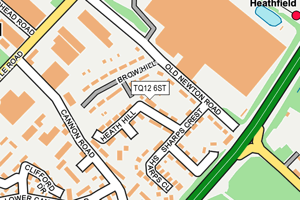 TQ12 6ST map - OS OpenMap – Local (Ordnance Survey) TQ12 6ST map - OS OpenMap – Local (Ordnance Survey)