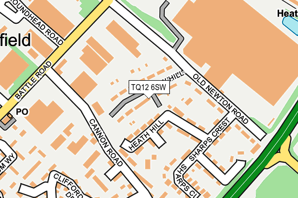 TQ12 6SW map - OS OpenMap – Local (Ordnance Survey) TQ12 6SW map - OS OpenMap – Local (Ordnance Survey)