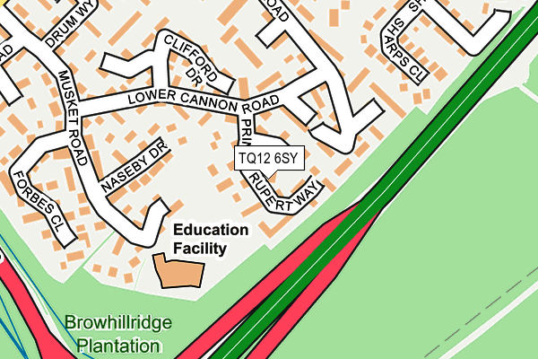 TQ12 6SY map - OS OpenMap – Local (Ordnance Survey) TQ12 6SY map - OS OpenMap – Local (Ordnance Survey)
