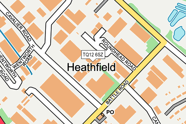 TQ12 6SZ map - OS OpenMap – Local (Ordnance Survey) TQ12 6SZ map - OS OpenMap – Local (Ordnance Survey)