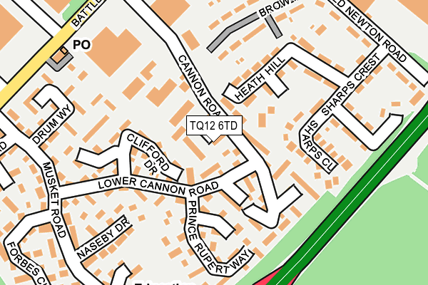 TQ12 6TD map - OS OpenMap – Local (Ordnance Survey) TQ12 6TD map - OS OpenMap – Local (Ordnance Survey)