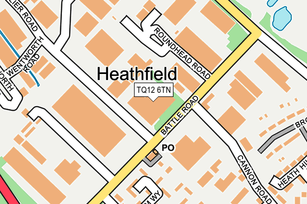 TQ12 6TN map - OS OpenMap – Local (Ordnance Survey) TQ12 6TN map - OS OpenMap – Local (Ordnance Survey)