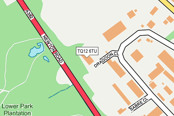TQ12 6TU map - OS OpenMap – Local (Ordnance Survey)